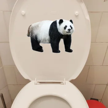 YOJA 24 X 17.1 CM de Mers pe jos Panda Animal de Casă Accesorii Decor Creativ Desene animate Toaletă Perete Autocolante T1-3190