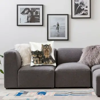 Yorkshike Terrier Animale De Perne Pentru Canapea Cu Pui De Câine De Lux Față De Pernă Masina Fata De Perna Camera De Zi De Decorare