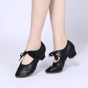 În aer liber, nouă Femei latină Pantofi de Dans Pătrat-toc de Dans Pantofi cu Talpă Moale Doamnelor Jazz Caracter de Dans Adidași Mărimea 34-42