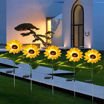 În Aer Liber, Solar Led Alimentat De Floarea-Soarelui De Grădină Miza Lumini Pentru Curte Gazon, Curte, Veranda Pasarelă Peisaj De Iluminat Decor 0