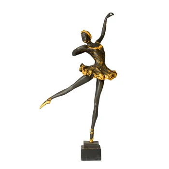Înalt De Bronz Balerina Statuie Vest De Sex Feminin Dansator De Balet Sculptură De Artă Modernă De Aur De Mari Dimensiuni De Acasă Decorare Birou