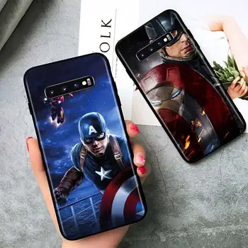 Captain America Marvel pentru Samsung Galaxy S21 Ultra Plus Nota 20 10 9 8 S10 S9 S8 S7 S6 Edge Plus Black Caz de Telefon 1