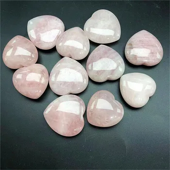 Lustruit piatră prețioasă naturale cristal de cuarț roz în formă de inimă pentru pietre de vindecare 1