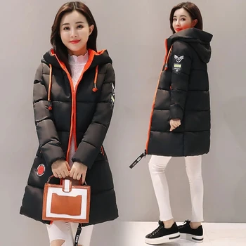 Parka pentru Femei de Iarnă 2022 Nou coreean Slim Moda All-meci Căptușit cu Strat de sex Feminin de Mari Dimensiuni cu Gluga Uza Lung Jos Jacheta de Bumbac 1