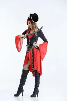 Femei Pirat Costume Fantezie Carnaval de Performanță Sexy Costum de Halloween pentru Adulti femei Rochie de printesa Căpitanul Petrecere Cosplay 2