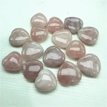 Lustruit piatră prețioasă naturale cristal de cuarț roz în formă de inimă pentru pietre de vindecare 2
