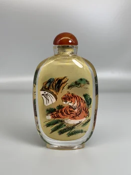 Colecția de antichități de epocă prizat sticlă de sticlă pictate manual în interiorul pictat tigru sticla de prizat 3