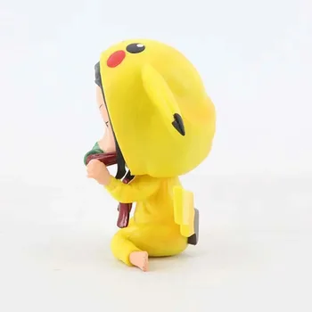 Demon Slayer Kamado Nezuko Crossdress Pikachu Figura Zenitsu PVC Figura de Acțiune Anime Demon Slayer Pokemon Figura Jucarii 3