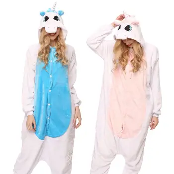Kigurumi Panda, Tigru, Zebra Pijamale Animale Unicorn Roz Petrecere Cosplay Costum De Flanel Onesies Joc De Desene Animate Anime Sleepwear 3