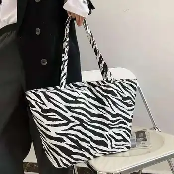 Zebra Imprimate Panza Sac De Sex Feminin Tote 2021 Noul Campus Student Versiunea Coreeană Uri De Mare Capacitate Multifuncțional All-Potrivit 3