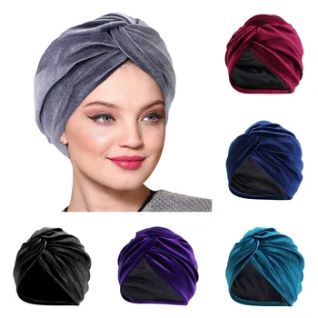 2021 Femei Turbanul Musulman Pălărie Cancer Chimioterapie Capac de Păr Capota Cap Eșarfă Folie de Acoperire Interior de zi cu Zi Pălării Confortabile шапка 4