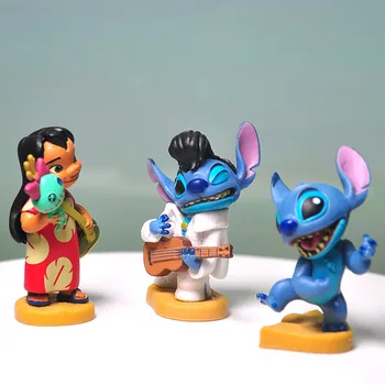 6 buc/Set Disney Figurine Jucarii Lilo&stitch Model de Păpuși Ornamente DIY Decorare Colecție de Păpuși pentru Copii Cadouri de Craciun 4