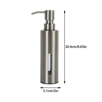 7Oz Săpun Pompa Dozator pentru Baie, din Oțel Inoxidabil Dish Săpun Dispenser pentru Bucatarie, Inoxidabile Lichid Pompa de Sticla 4