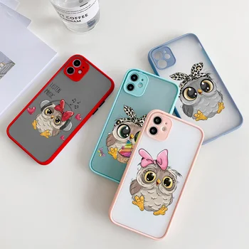 Animale de Desene animate Drăguț Baby Owl Model de Telefon Caz Pentru iPhone 7 8 Plus SE 2020 12 13 mini 11 Pro Max X XR XS MAX Greu Capacul din Spate 4