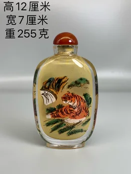 Colecția de antichități de epocă prizat sticlă de sticlă pictate manual în interiorul pictat tigru sticla de prizat 4