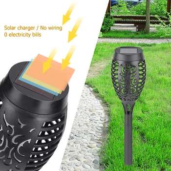 Creative Solar Flame Lumina Lanterna LED-uri Impermeabil în aer liber, Grădină, Curte cu Gazon Miza Lampa de Iluminat Accesorii 4