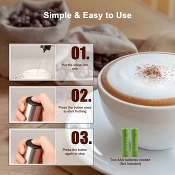 Spumă De Cafea Filtru Mini Portabile Fără Fir Electric, Filtru De Lapte Este Potrivit Pentru Latte, Cappuccino, Matcha Și Ciocolată Caldă 4