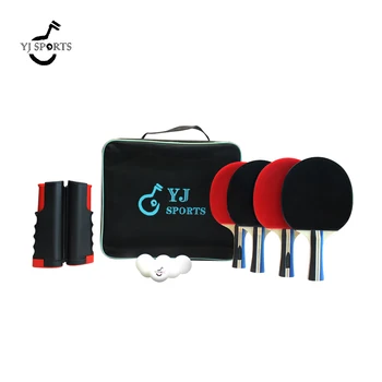 YoungJoy YJ Sport 4 Rachete de 6 Bile Retractabil Net de Familie Ping Pong Set de Rachete de Seturi Personalizate Logo-ul de Tenis de Masă a Stabilit 4