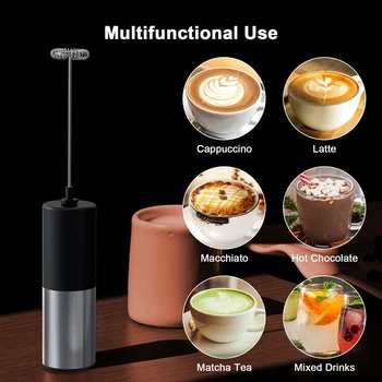 Spumă De Cafea Filtru Mini Portabile Fără Fir Electric, Filtru De Lapte Este Potrivit Pentru Latte, Cappuccino, Matcha Și Ciocolată Caldă 5